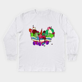 Ice Cream Trux (full color) Kids Long Sleeve T-Shirt